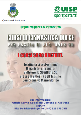 Aperte le iscrizioni per il corso di ginnastica dolce rivolto ad adulti over 60.